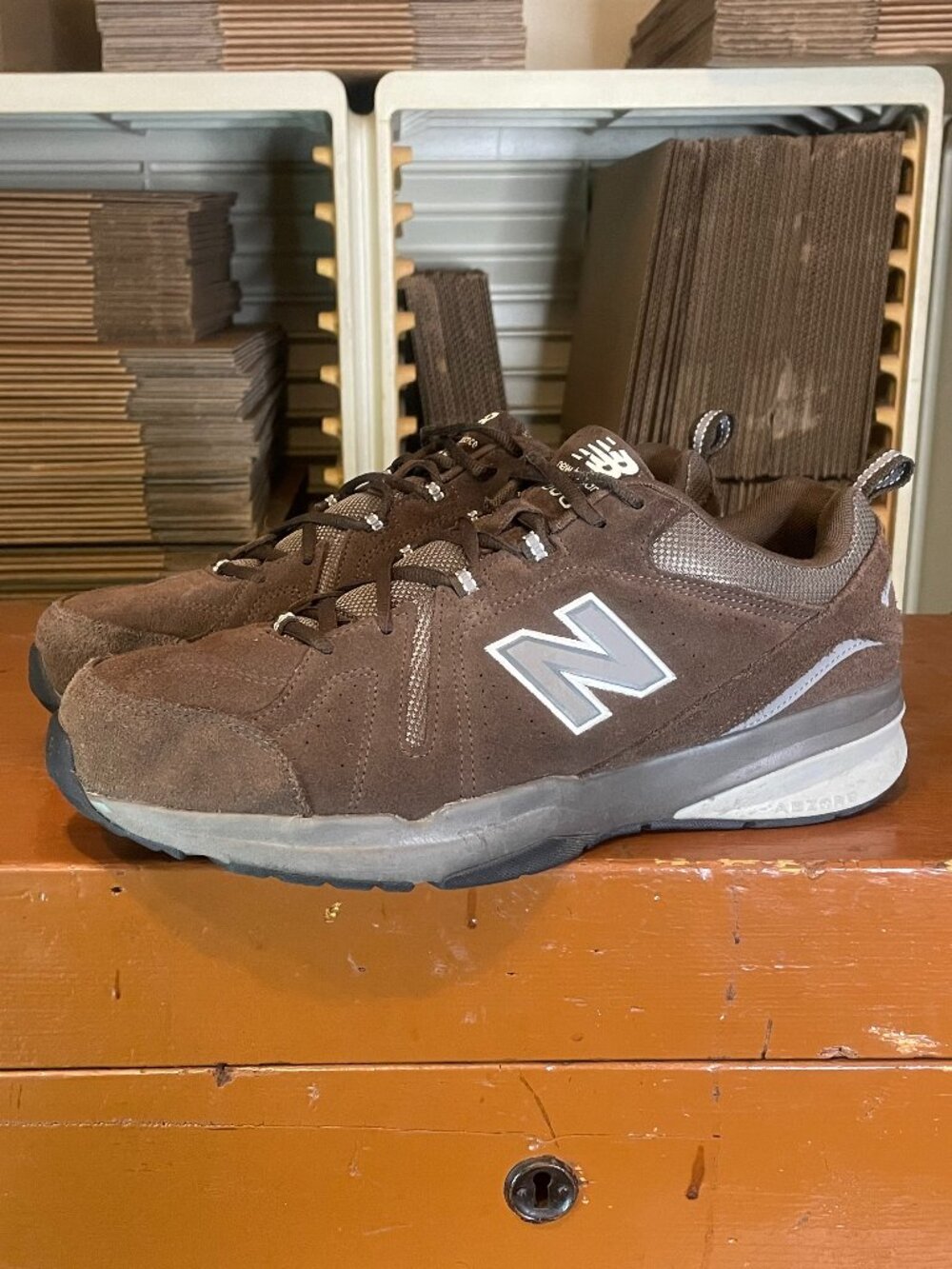NEW BALANCE 608v5 Brown Suede Training Shoes (Men's Size 14 4E Wide) MX608UB5